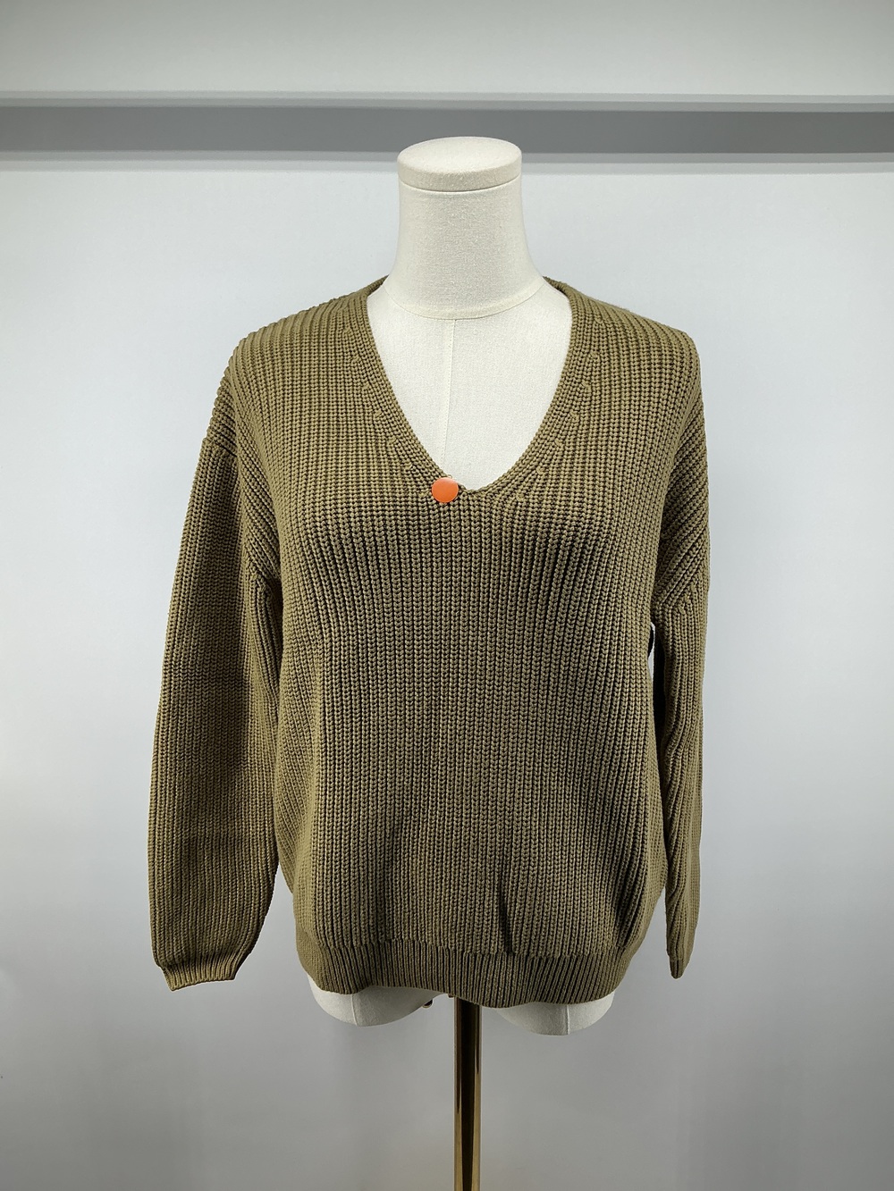 100% Organic Cotton Fisherman V-Neck Sweater